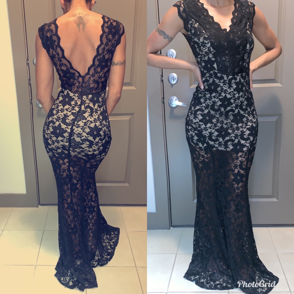 Black lace gown